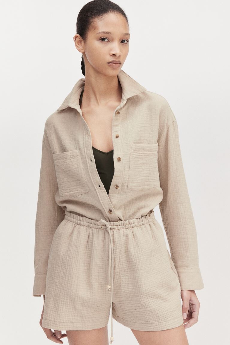 

Муслиновые шорты H&M, бежевый