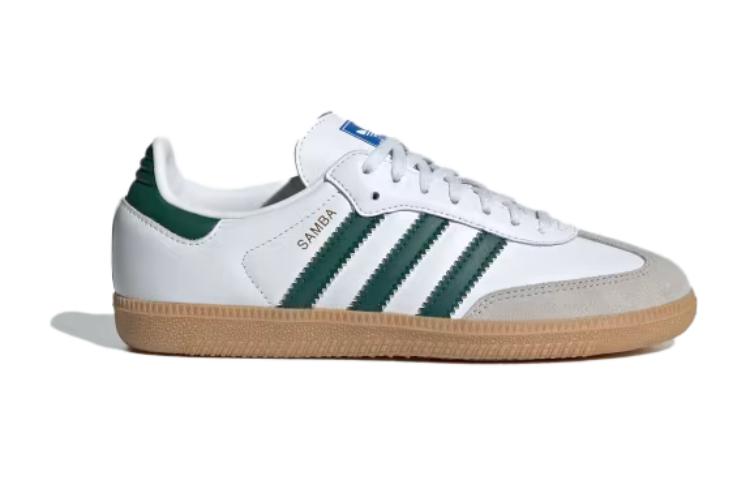 Adidas Samba OG White Collegiate Green Gum Детская Adidas Originals, Белый Зеленый — фото 2