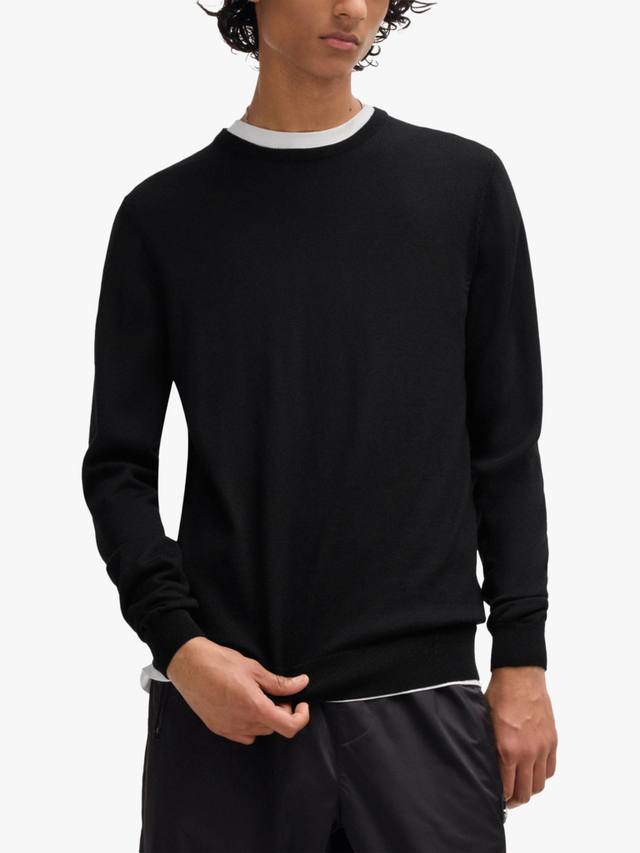 

HUGO San Cedric свитер с воротником-гольф из шерсти HUGO BOSS, Black