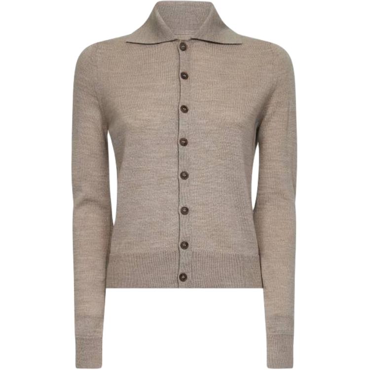 

Вязаный кардиган на пуговицах MM6 Maison Margiela, бежевый