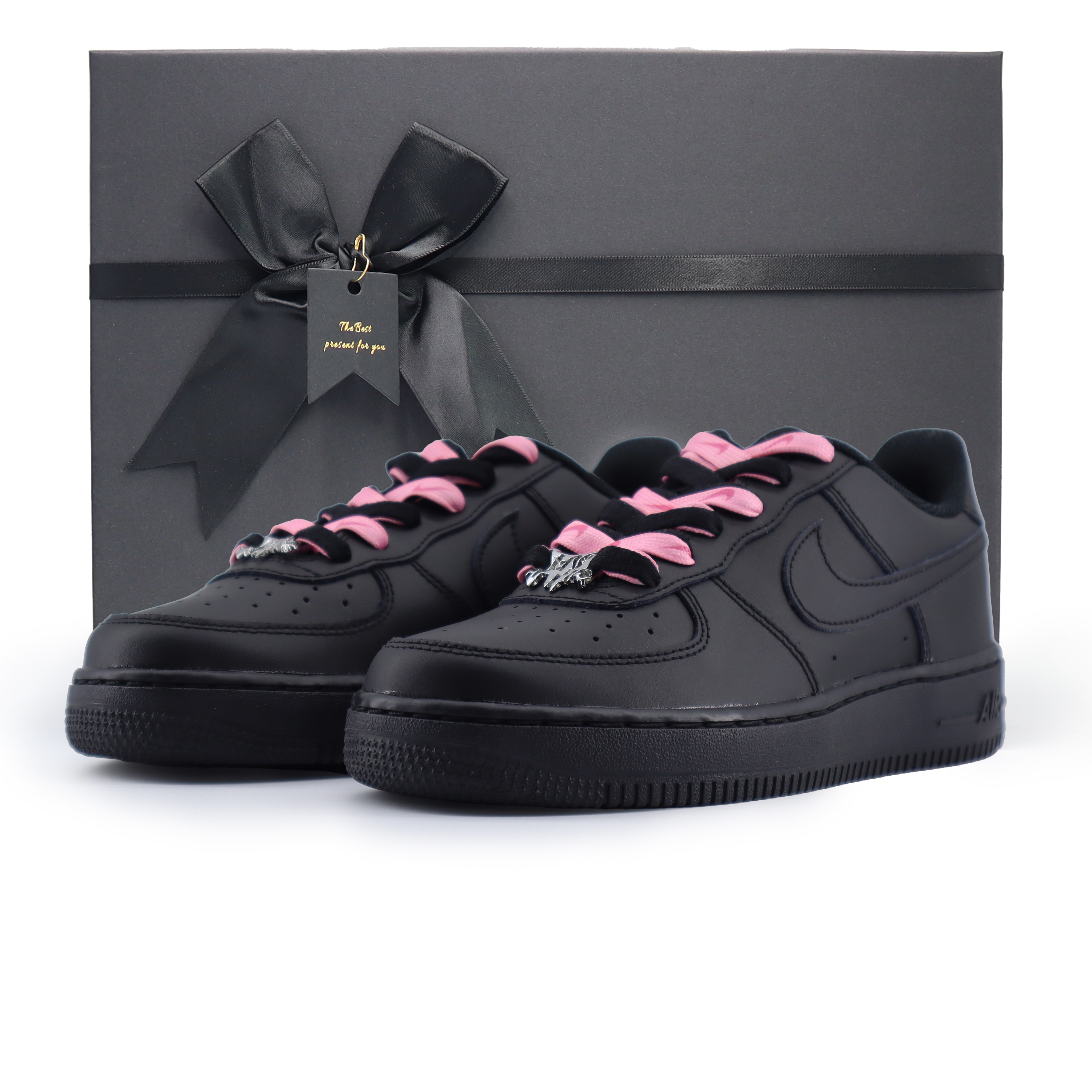 

Детские кроссовки для скейтбординга Air Force 1 Low с противоскользящей подошвой и износостойким верхом для подростков Nike, черный