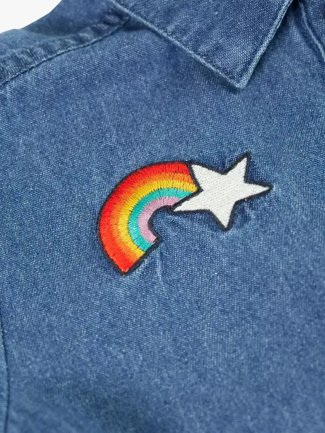 Детский джинсовый комбинезон Imogen, джинсовый/разноцветный Frugi — фото 3