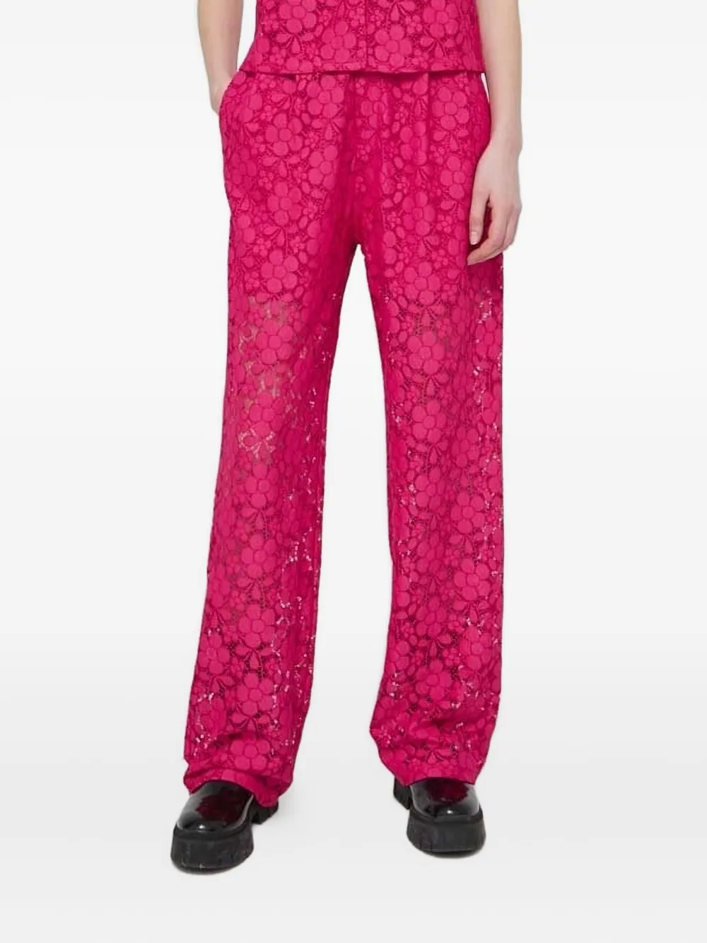 

Брюки с цветочным кружевом Desigual, розовый
