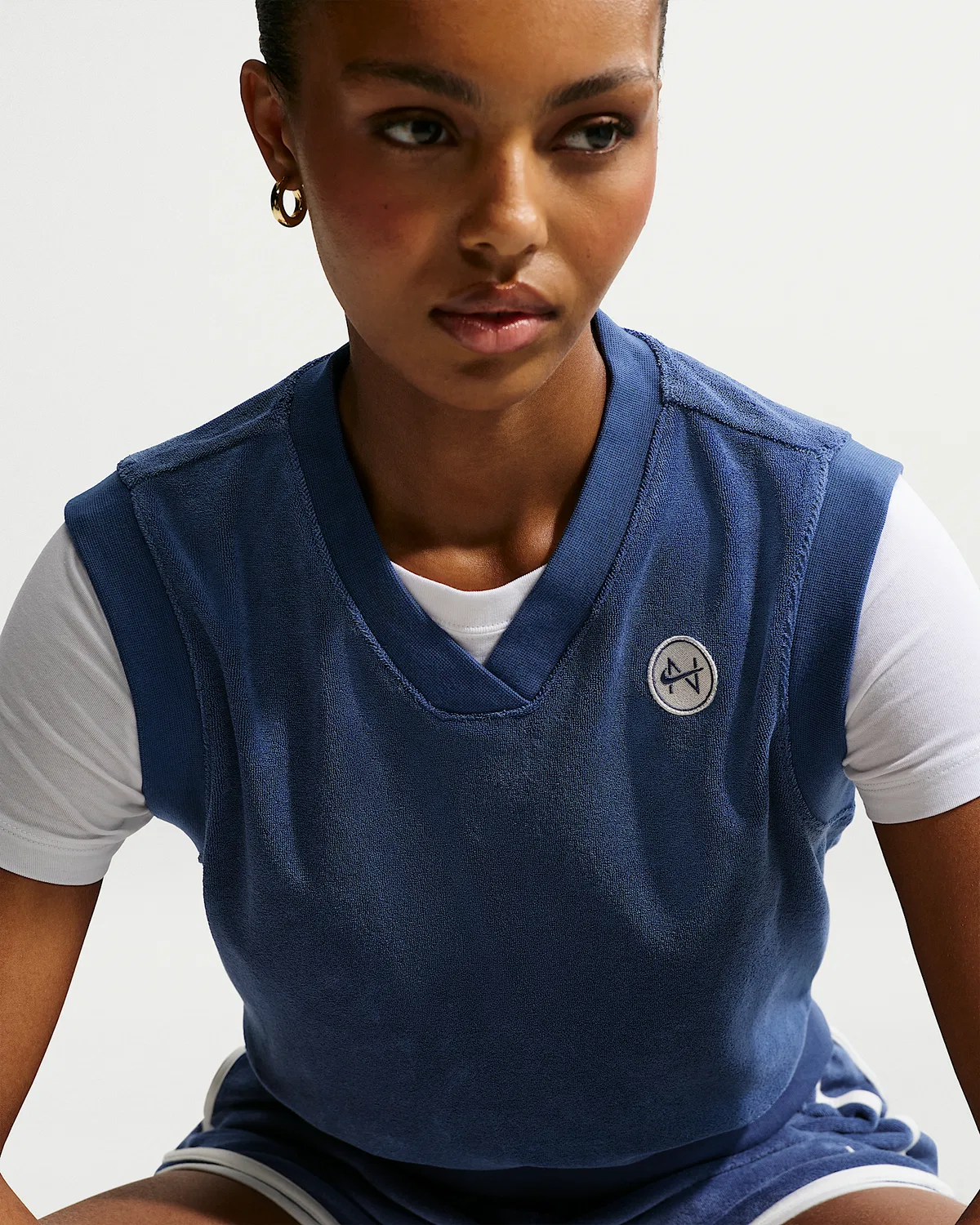 Женский топ Nike Sportswear Chill Terry, Mystic Navy — фото 3