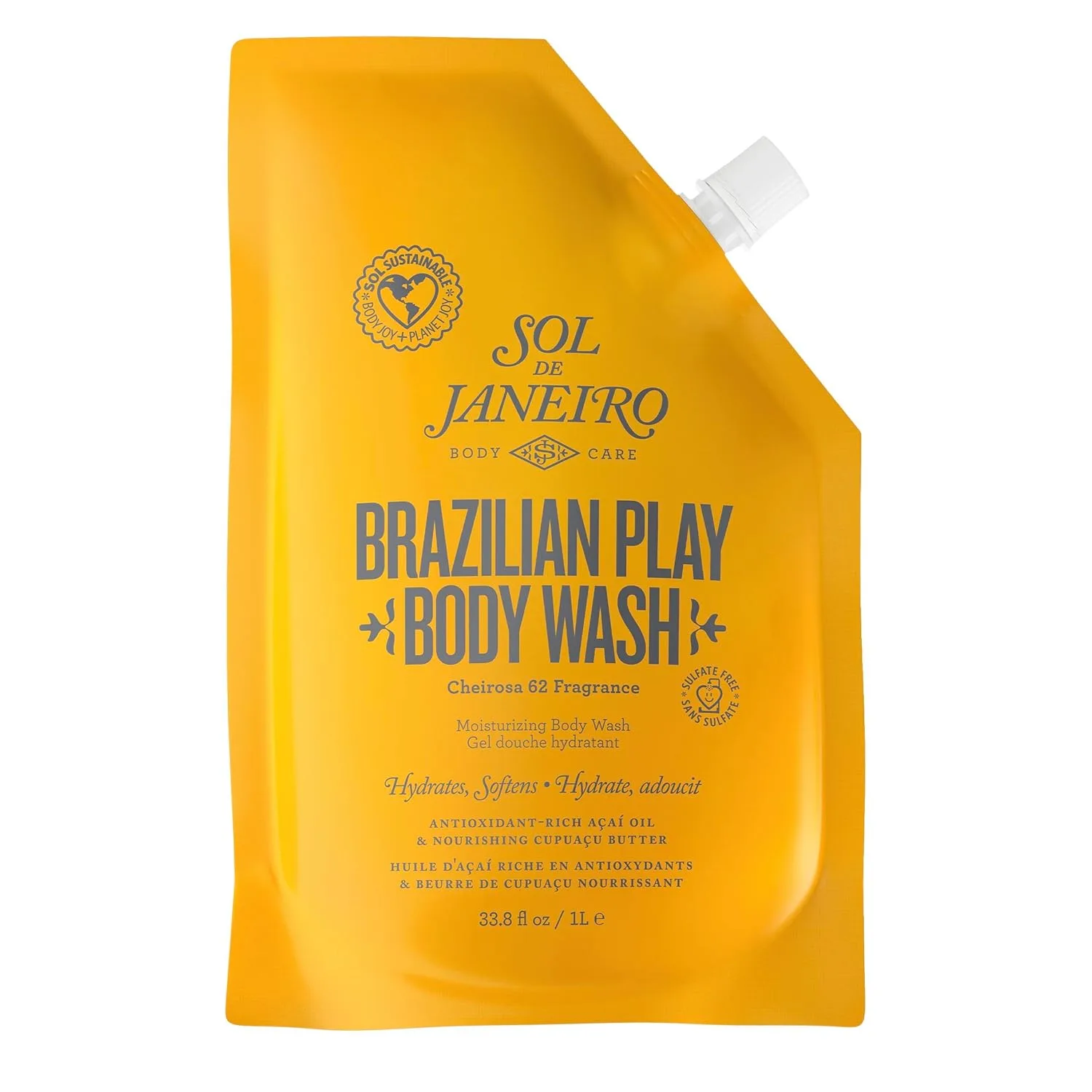 Гель для душа Sol de Janeiro Brazilian Play | Увлажняющий гель для душа с ароматом Cheirosa 62 1000 мл (1 шт.)