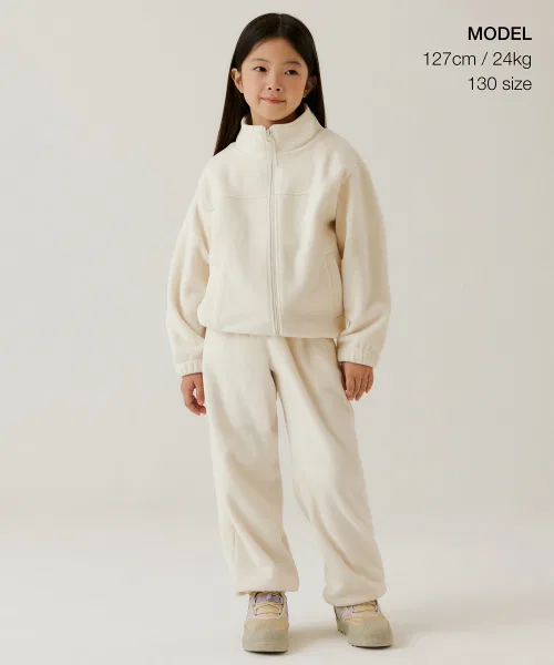 Детская куртка оверсайз из флиса MUSINSA STANDARD KIDS, полиэстер, кремовый — фото 2