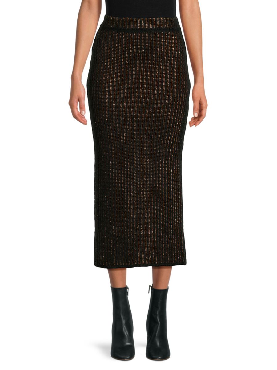 

Юбка из альпаки с металлическим оттенком Sonia Rykiel, черный