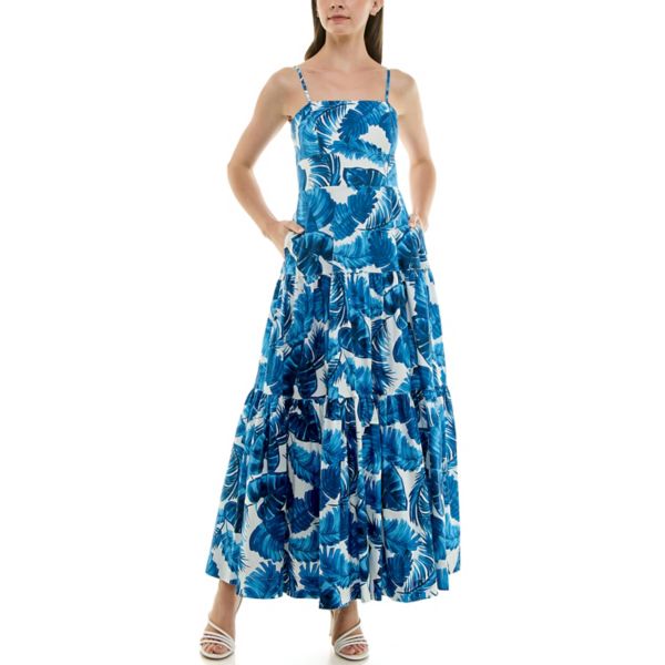

Женское многоярусное платье макси с квадратным вырезом Taylor, цвет tropical blue
