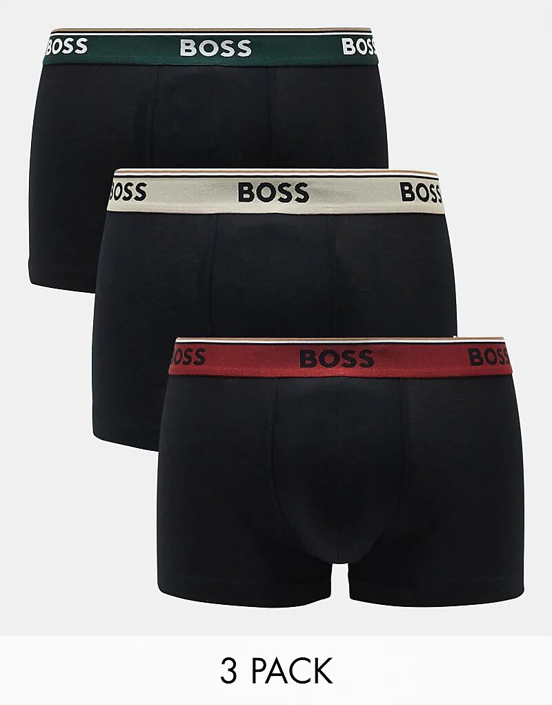 

BOSS Bodywear, Комплект из 3 пар боксеров черного цвета