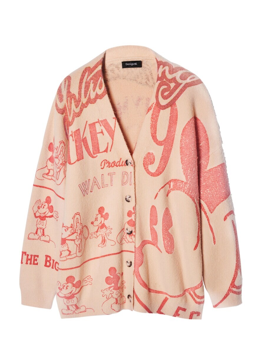 

Вязаный кардиган Desigual Knit Cardigan Mickey, бежевый