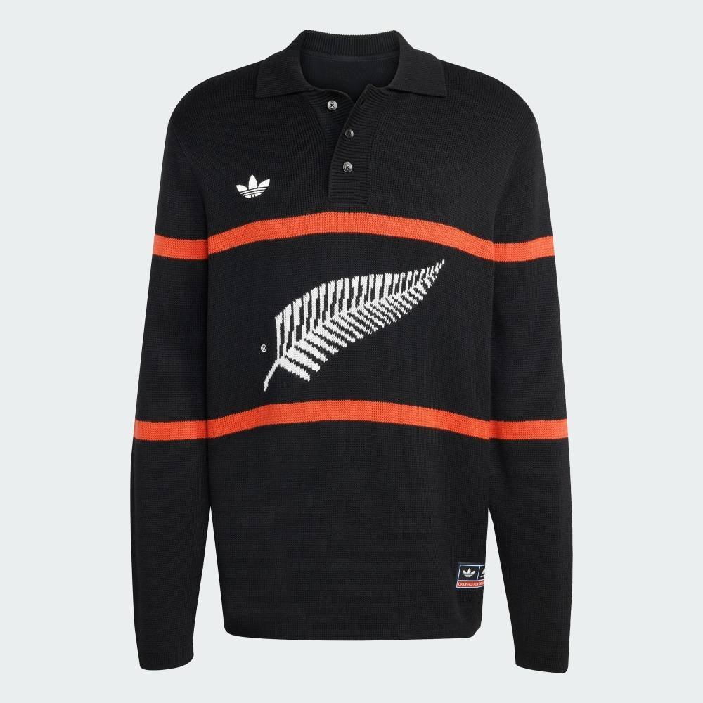 Свитшот Originals & All Blacks Knit Polo Adidas, black — фото 4