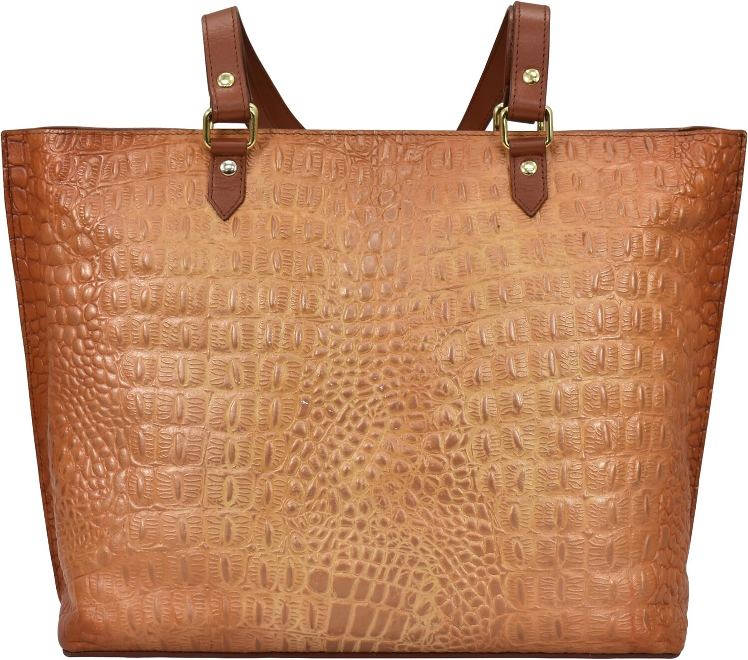 

Большая сумка-тоут с молнией 698 Anuschka, цвет Croc Embossed Caramel