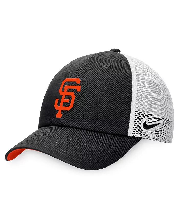 

Мужская черная, белая San Francisco Giants Heritage86 регулируемая кепка Trucker Nike