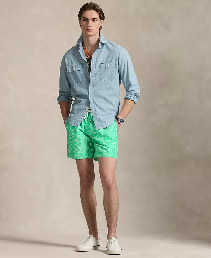 

Мужские плавки Traveler Classic с принтом, длина 14,6 см Polo Ralph Lauren, зеленый