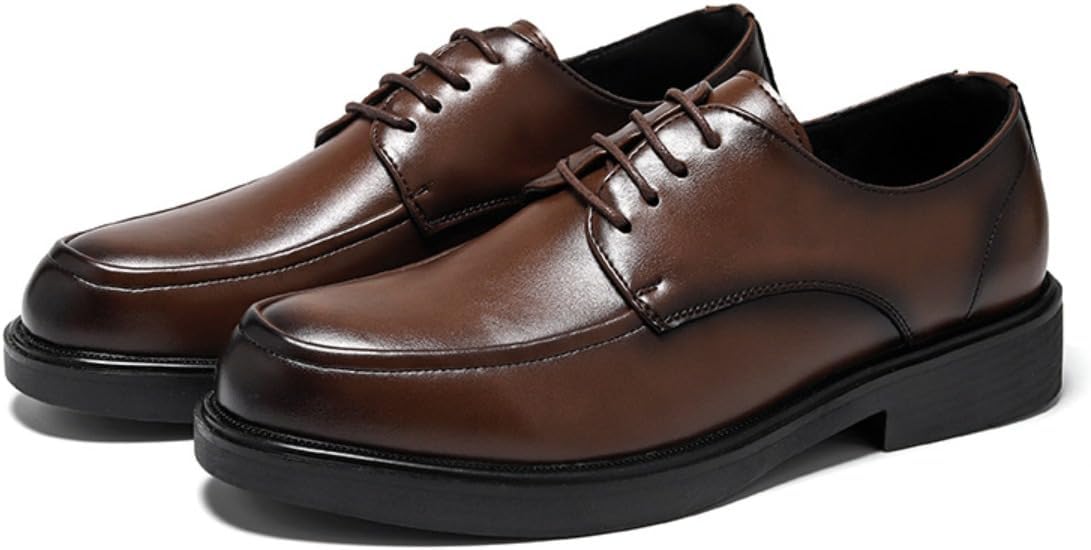 

Мужские повседневные туфли 2025 года с круглым носком, толстой подошвой, из кожи, на шнуровке, молодежный британский стиль, для ежедневной работы, легкие дышащие оксфорды для школы, офиса и путешествий, удобные Ctkvbmeoi, коричневый