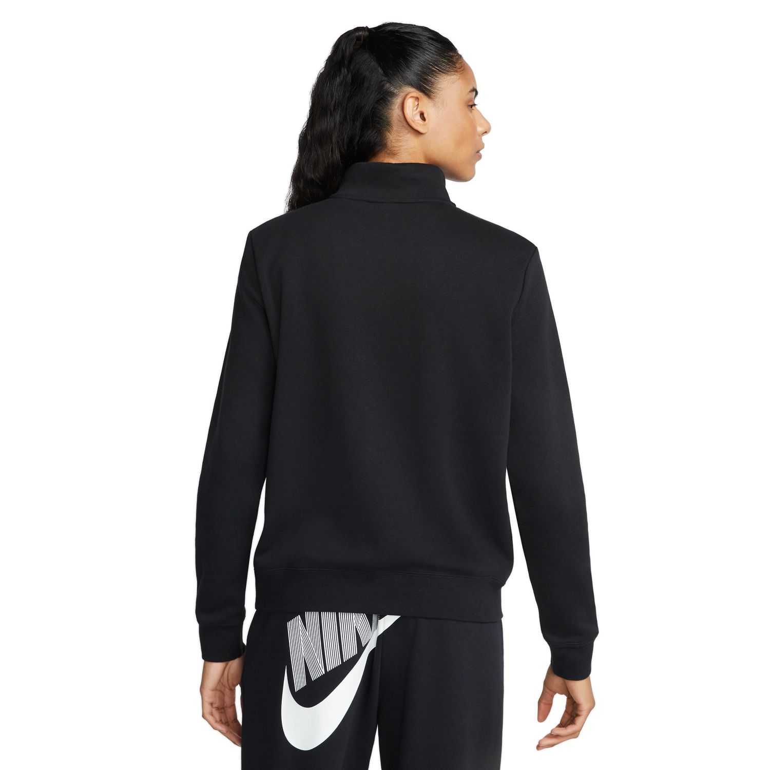 

Женский флисовый свитшот с молнией без четверти Nike Sportswear Club Nike, черный