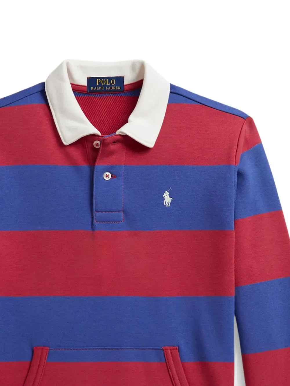 Полосатая рубашка поло с длинными рукавами Polo Ralph Lauren Kids, красный — фото 2
