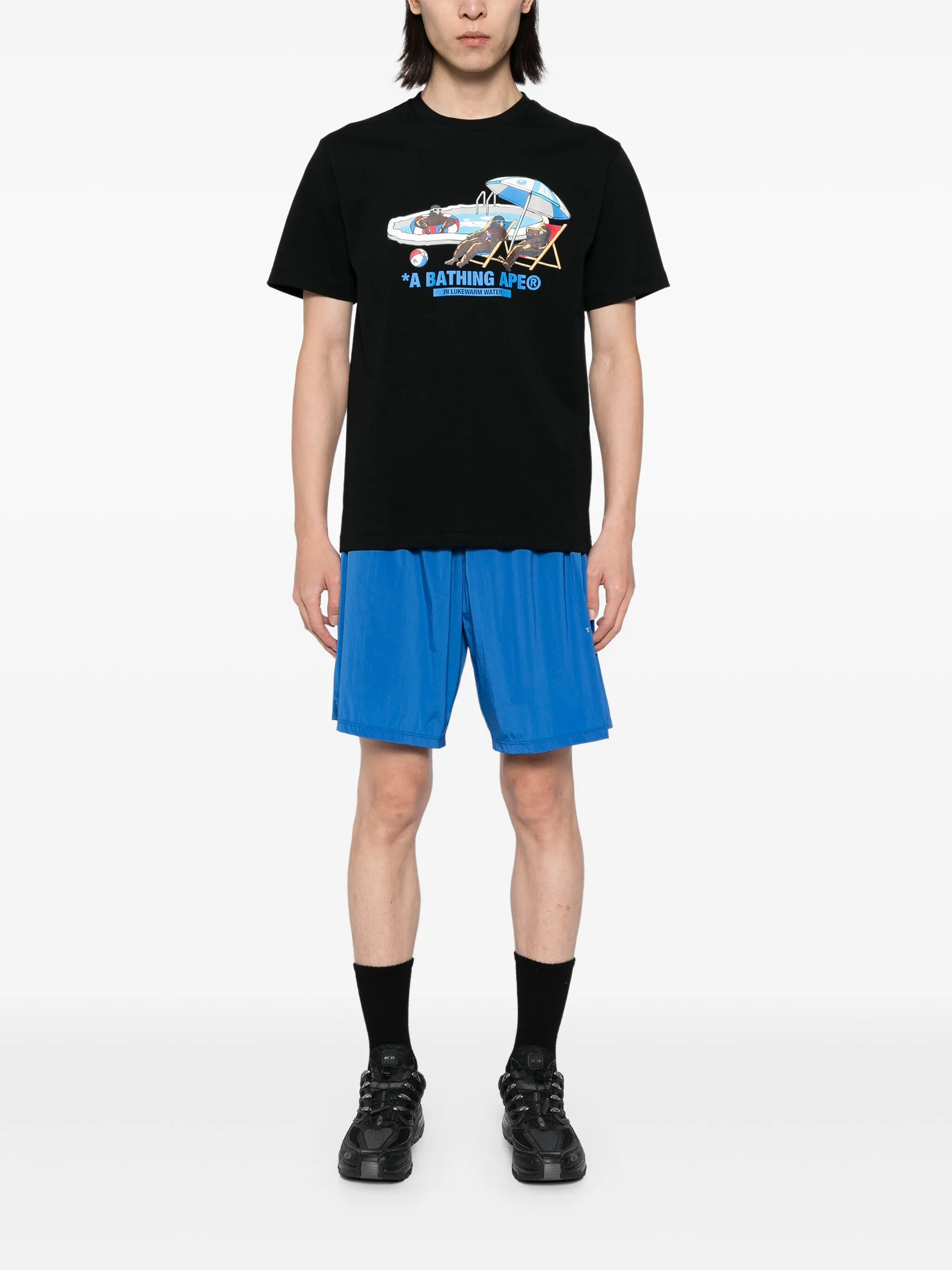 Футболка с графичным принтом A Bathing Ape, черный — фото 2