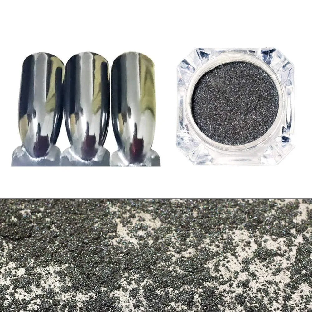 Зеркальная пудра для ногтей «Silver Glitter Chrome» 0.5 г Rackbone — фото 3