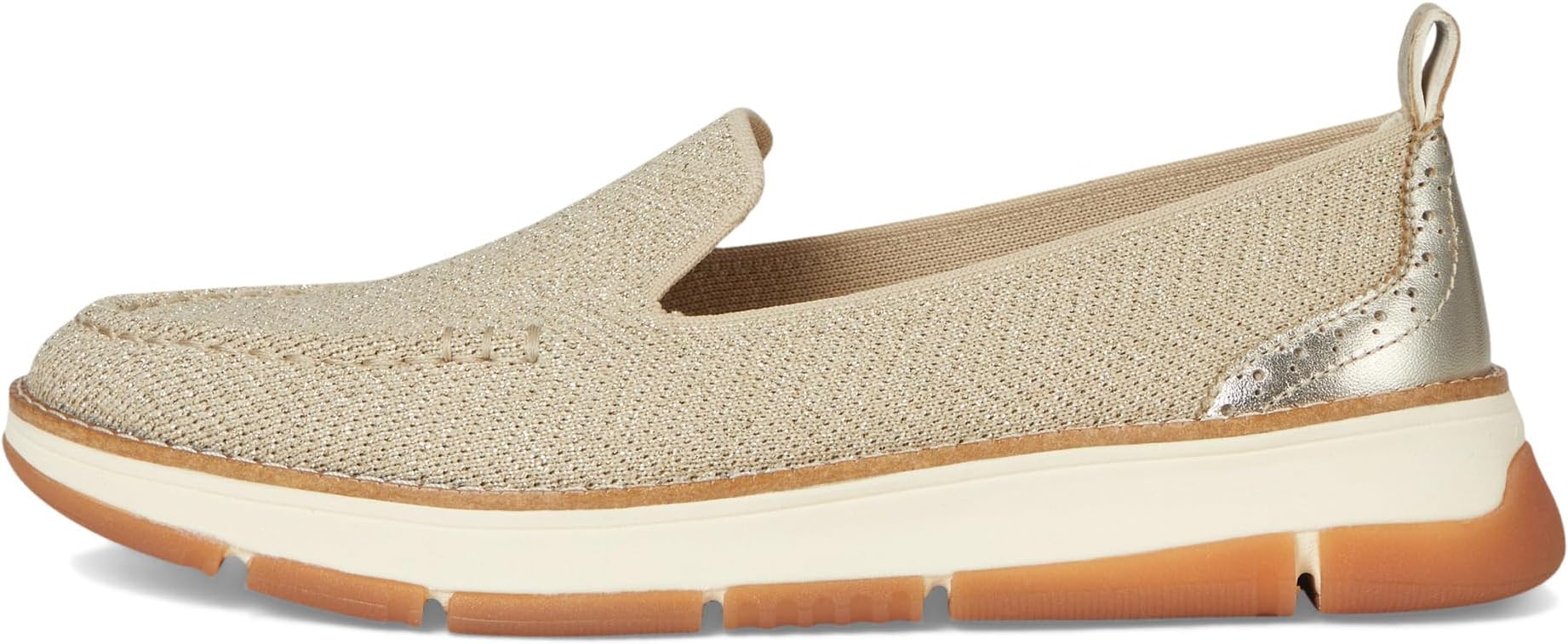 Лоферы Cole Haan Zerogrand Revel Stitchlite Venetians, Rye Knit/Gold Metallic/Ivory — фото 4