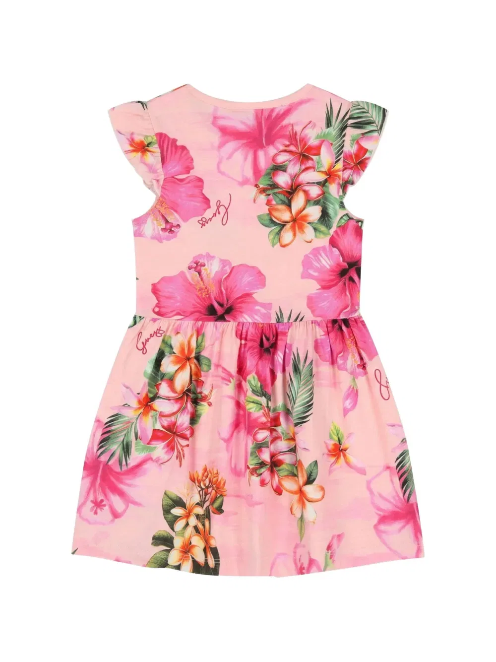 Платье с цветочным принтом и оборками Guess Kids, розовый — фото 2