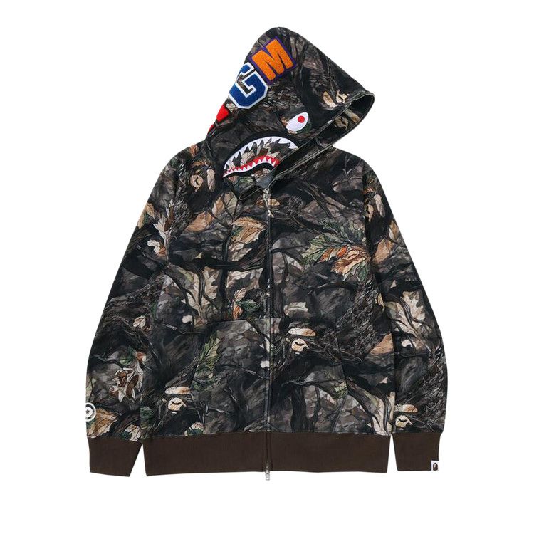 

Худи BAPE Tree Edge Camo Shark Relaxed Fit Full Zip Hoodie, Brown