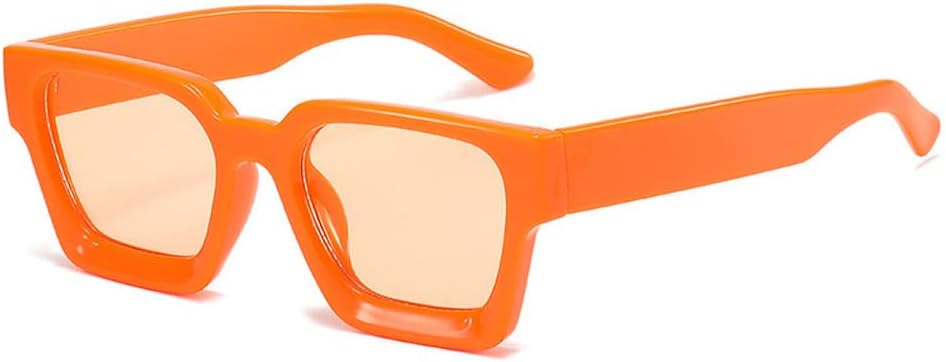 

Модные квадратные солнцезащитные очки конфетных цветов для женщин, винтажные градиентные очки с защитой от УФ-излучения UV400, мужские солнцезащитные очки в стиле панк WNCKSQ, Orange Orange
