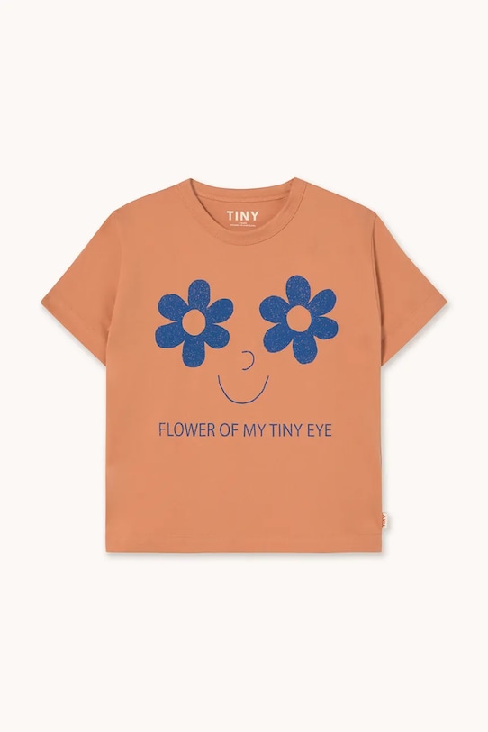 

Детская хлопковая футболка с принтом Flowers Eyes Graphic Tee Tinycottons, оранжевый