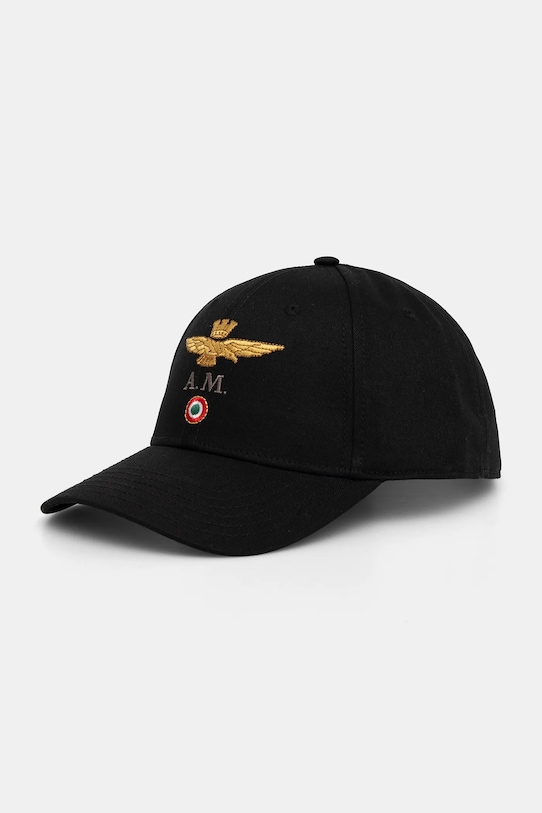 

Хлопковая кепка с козырьком Aeronautica Militare, черный