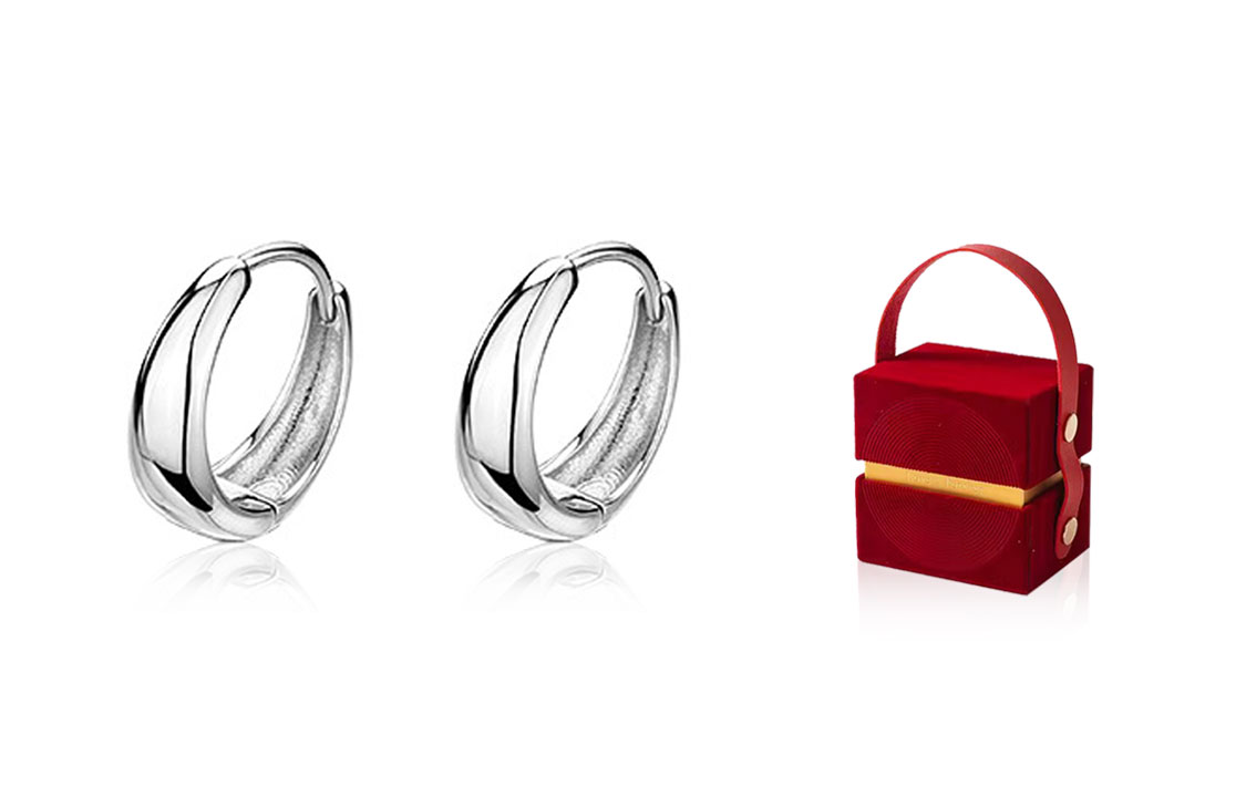 

Серьги унисекс GIFU, Plain Hoop Earrings [Silver] + [Zhaohua Ruji Gift Box]