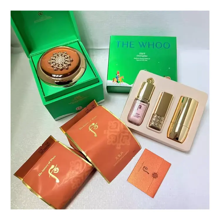 Наборы для макияжа для женщин The History Of Whoo, size 21 air cushion 15g+refill 15g*2+розовый primer 8ml+24# lipstick 1.3g+makeup brush — фото 4