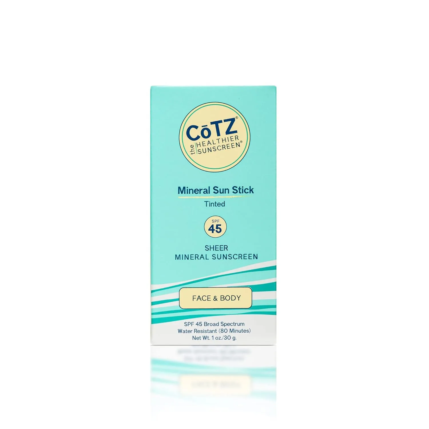 Минеральный солнцезащитный стик CoTZ SPF 45 | Оксид цинка | Водостойкий | Солнцезащита широкого спектра действия | Невидимый или полупрозрачный финиш | Удобное нанесение в дороге | 30 г 29,6 мл (1 шт.) — фото 2
