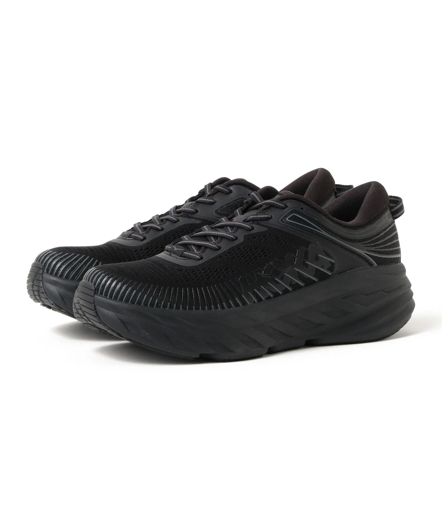 Мужские кроссовки с амортизацией HOKA BONDI 7 чёрные