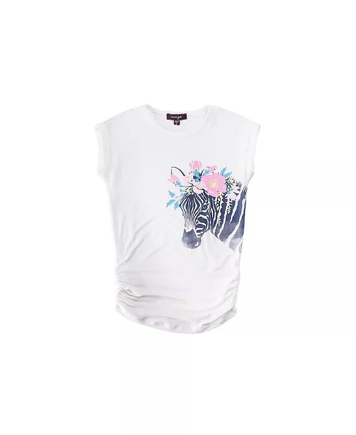 

Кремовая туника из джерси с рисунком Annie Zebra для малышей и детей Imoga Collection, белый