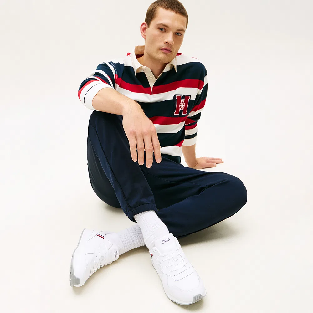 Мужские белые кожаные кроссовки Max Light Leather Runner от Tommy Hilfiger — фото 2