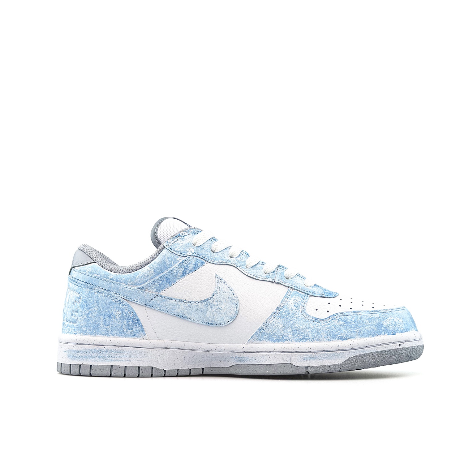 Nike Кроссовки для скейтбординга Dunk Crushed Ice Blue Pudding с защитой от истирания и скольжения, низкие, мужские, бело-серо-голубые — фото 3