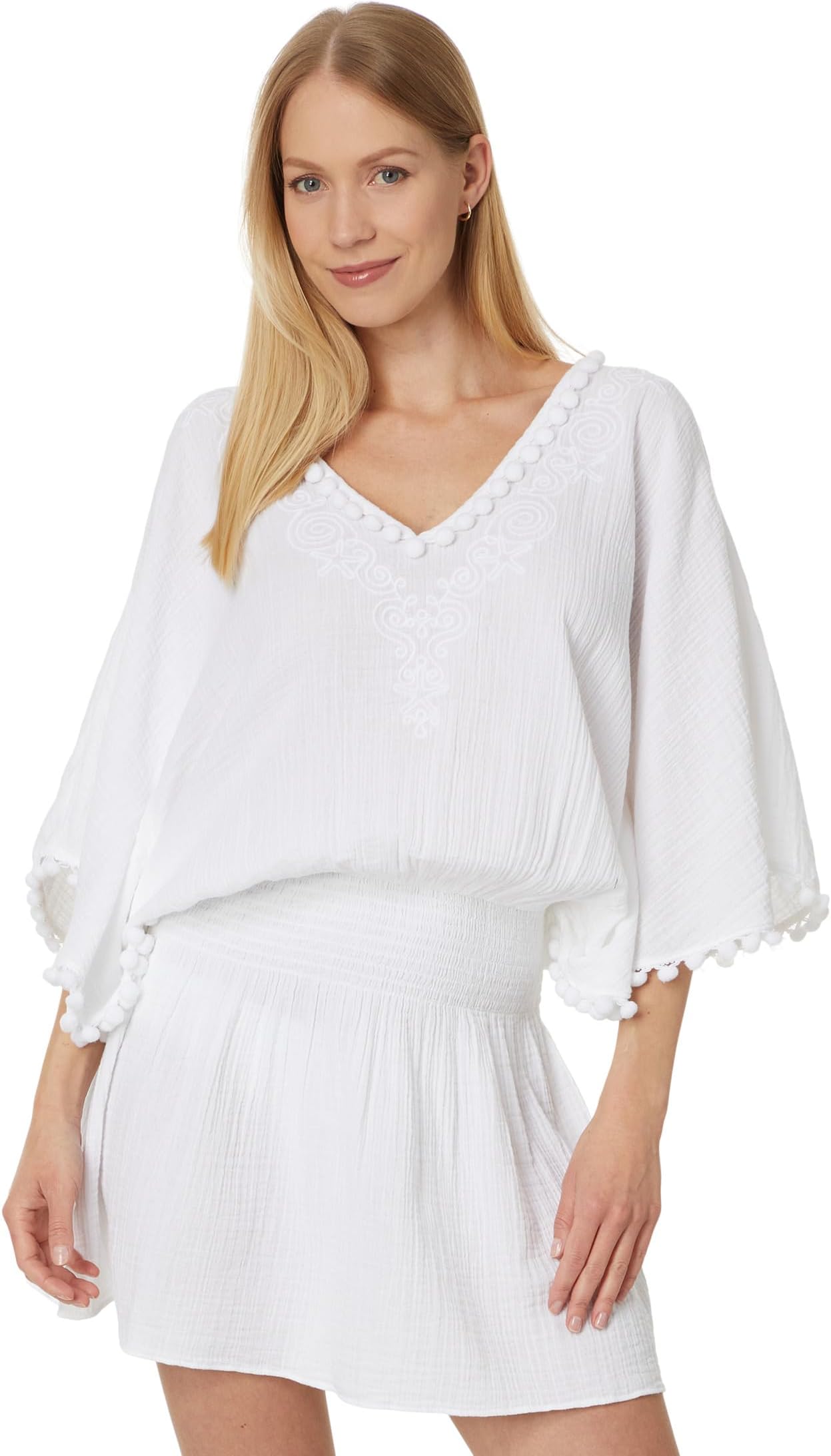 

Платье Lilly Pulitzer Amaury Embroidered Coverup, цвет Resort White