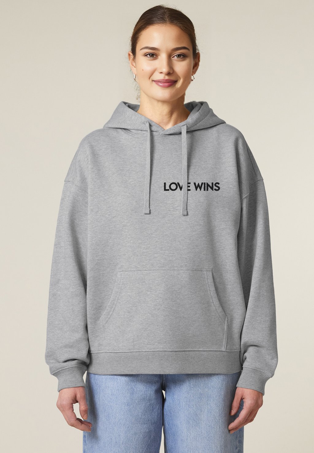 

Толстовка с капюшоном LOVE WINS EMBROIDERY UNISEX - Sweatshirt Mira Paris, пятнистый серый