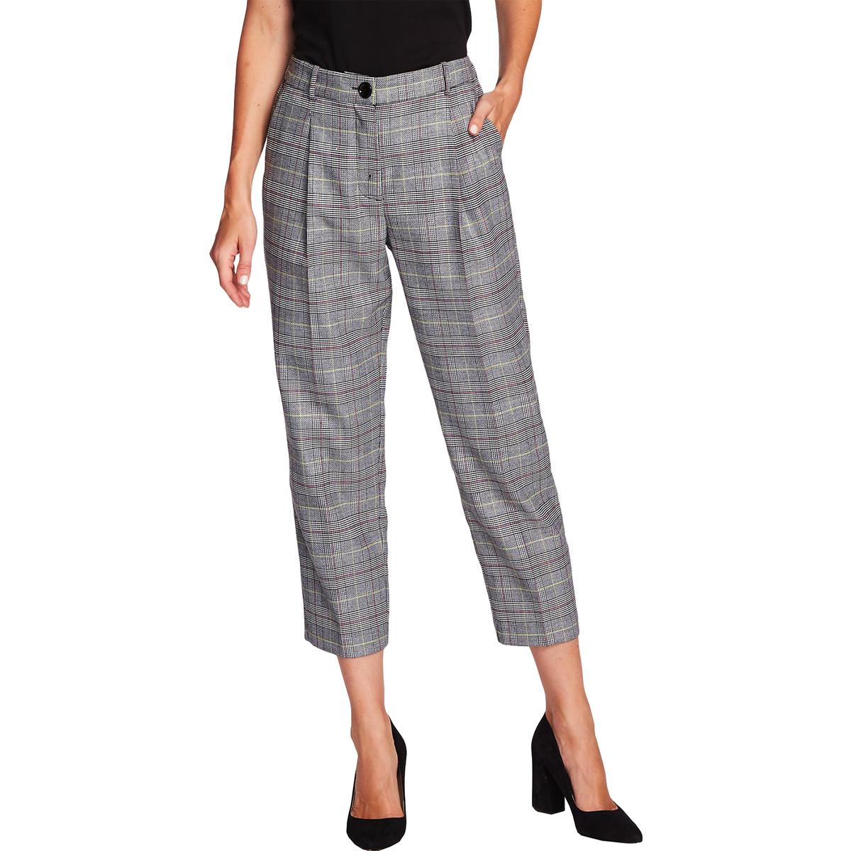 

Женские укороченные брюки-капри в клетку Glen Plaid Vince Camuto, цвет lime crome
