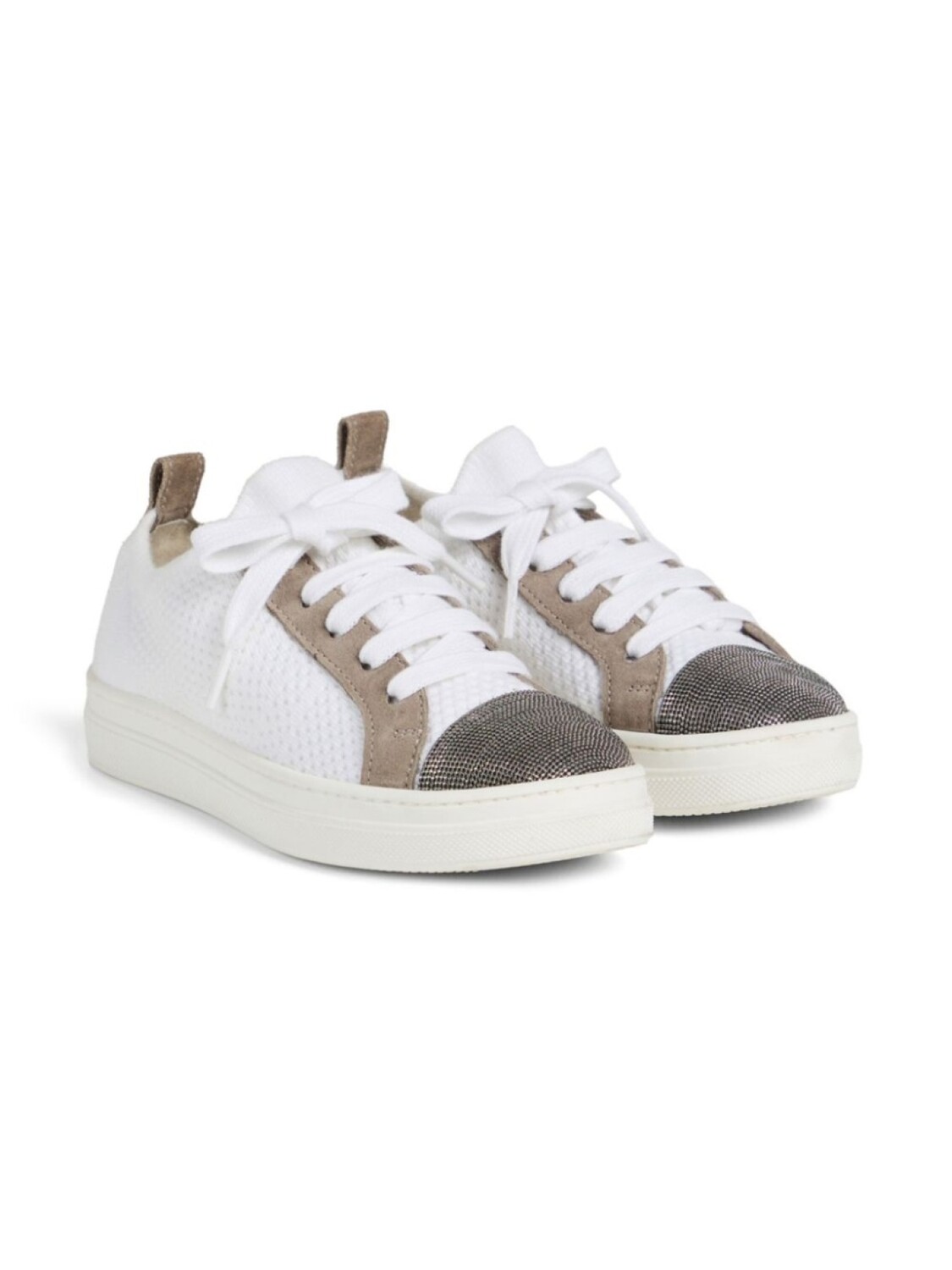 

Brunello Cucinelli Kids кроссовки со вставками, белый