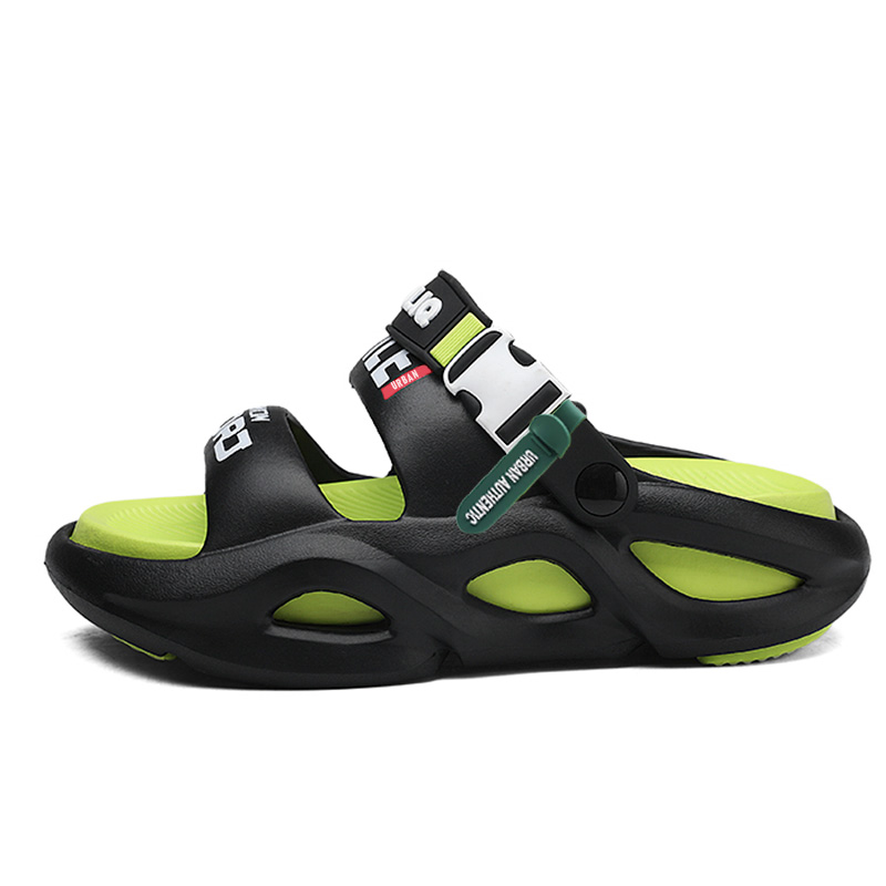 

URBAN AUTHENTIC Пляжные сандалии унисекс черно-зеленые, цвет Black Green