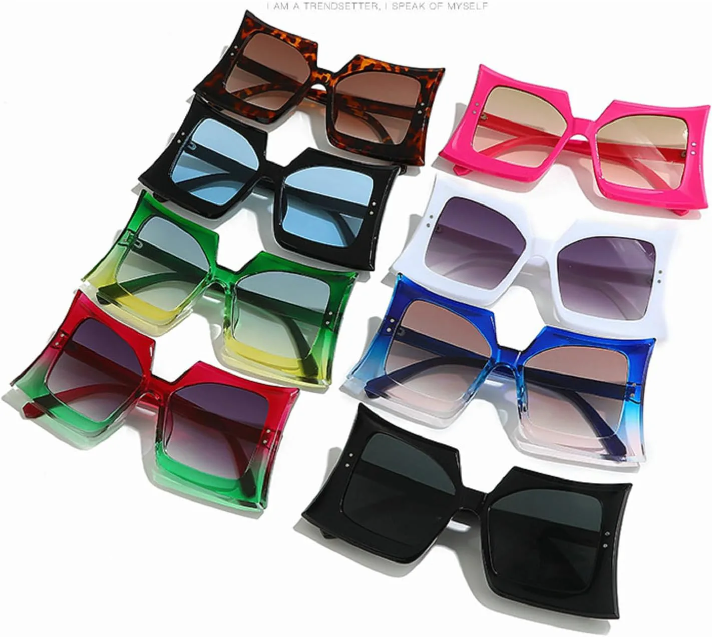 

Крупные квадратные солнцезащитные очки для женщин в большой оправе, 2024 год, роскошные, модные, конфетные цвета, солнцезащитные очки-щитки для женщин mincl, Red