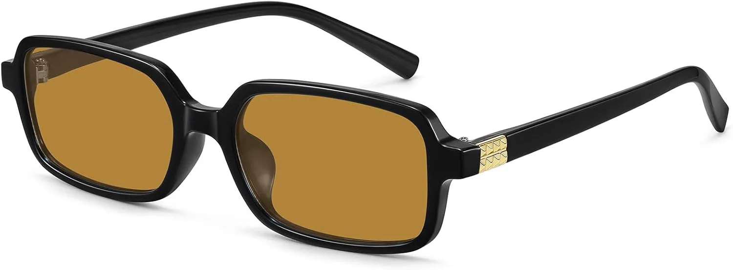 

Солнцезащитные очки MEETSUN ретро прямоугольной формы для женщин, модные винтажные очки 90-х годов, маленькие квадратные, с защитой от УФ-излучения, Black/Brown