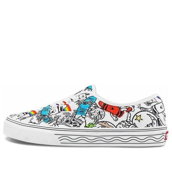 

Кроссовки crayola x authentic low top fashion casual skate shoes white black graffiti 'white black' Vans, белый