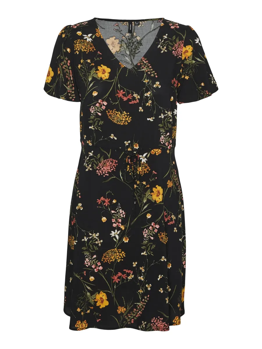 

Мини-платье Vero Moda "VMEASY JOY SS SHORT DRESS WVN GA", цвет Black Aop:Vicka