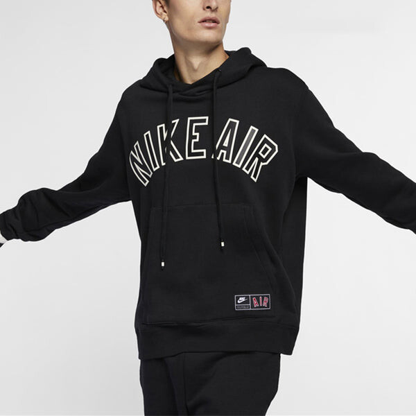 Толстовка Nike Air MENS Sportswear Casual Logo Print Fleeced Black, черный — фото 4