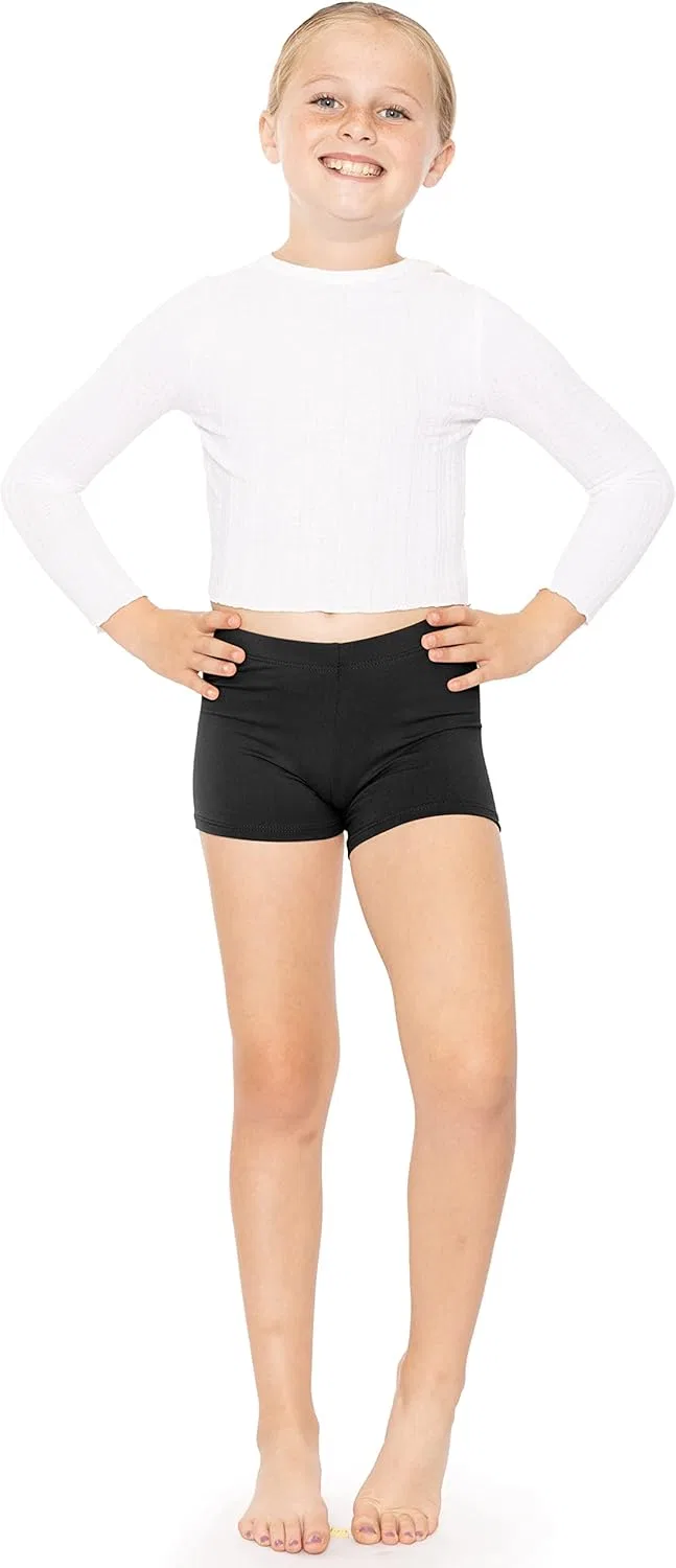 STRETCH IS COMFORT Детские шорты из эластичного хлопка для девочек, черный — фото 2