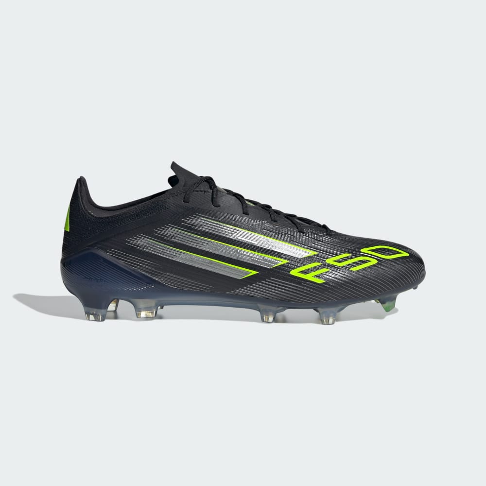 Бутсы Adidas F50 Elite Firm Ground Cleats, цвет Core Black/Iron Metallic/Lucid Lemon — фото 2