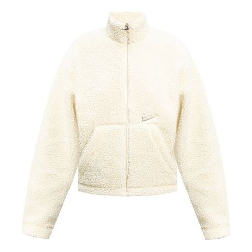 

Куртка logo fleece stand collar stay warm short jacket white Nike, белый
