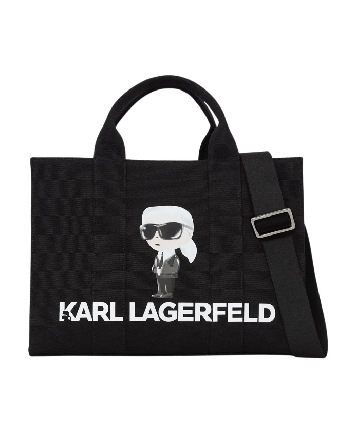 

Сумка-Шоппер из акварельного холста Ikon Karl Lagerfeld, черный